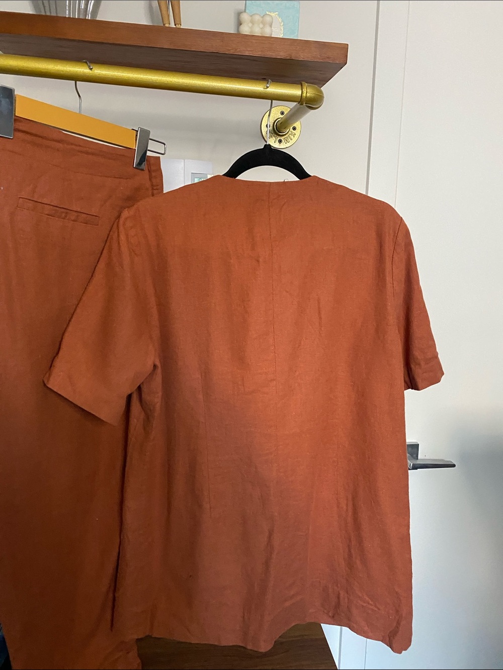 Simons Rust Orange Linen-Blend Jacket - Picture 8 of 17